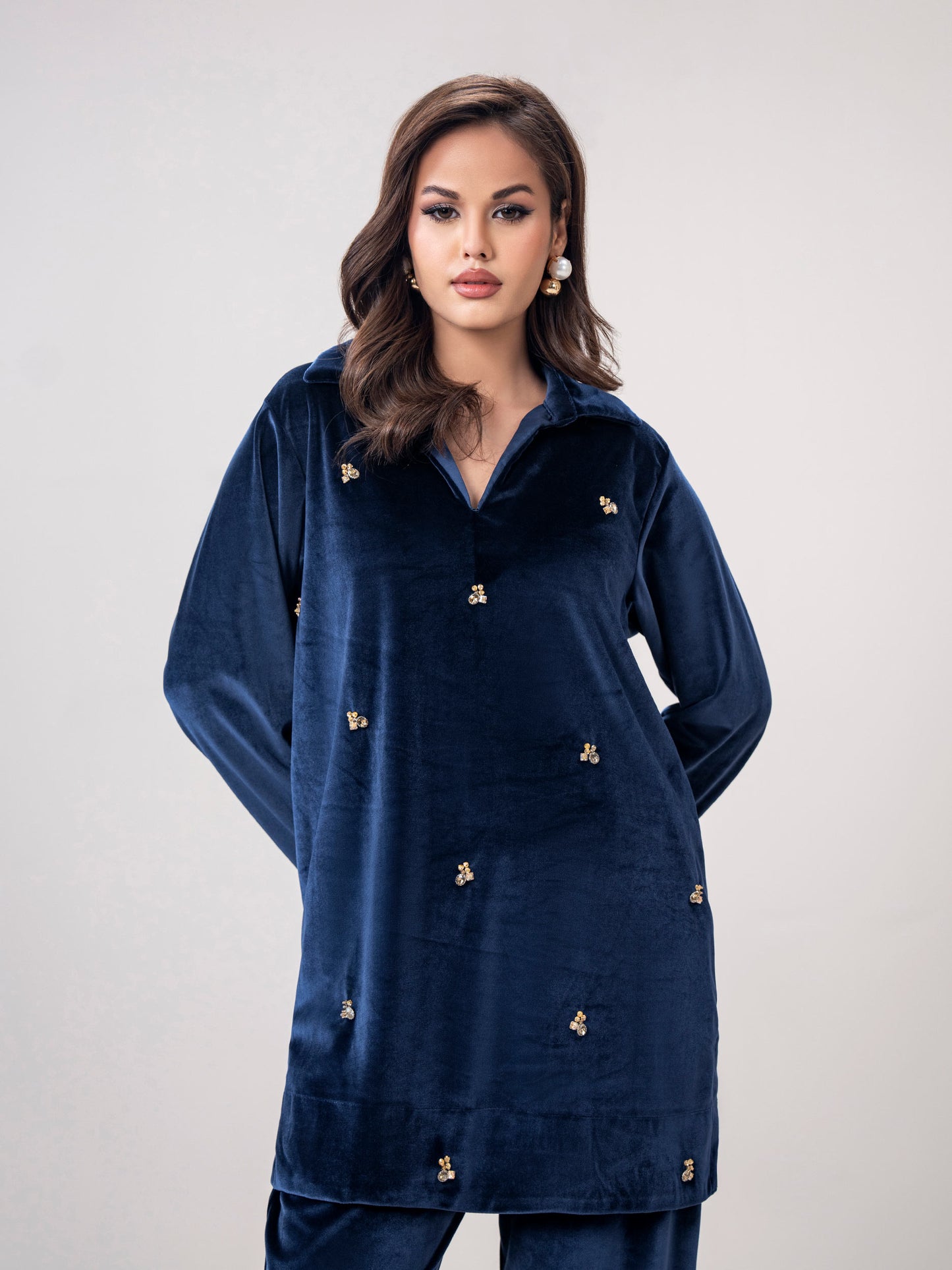 Velour Co-ord Set- Embellished