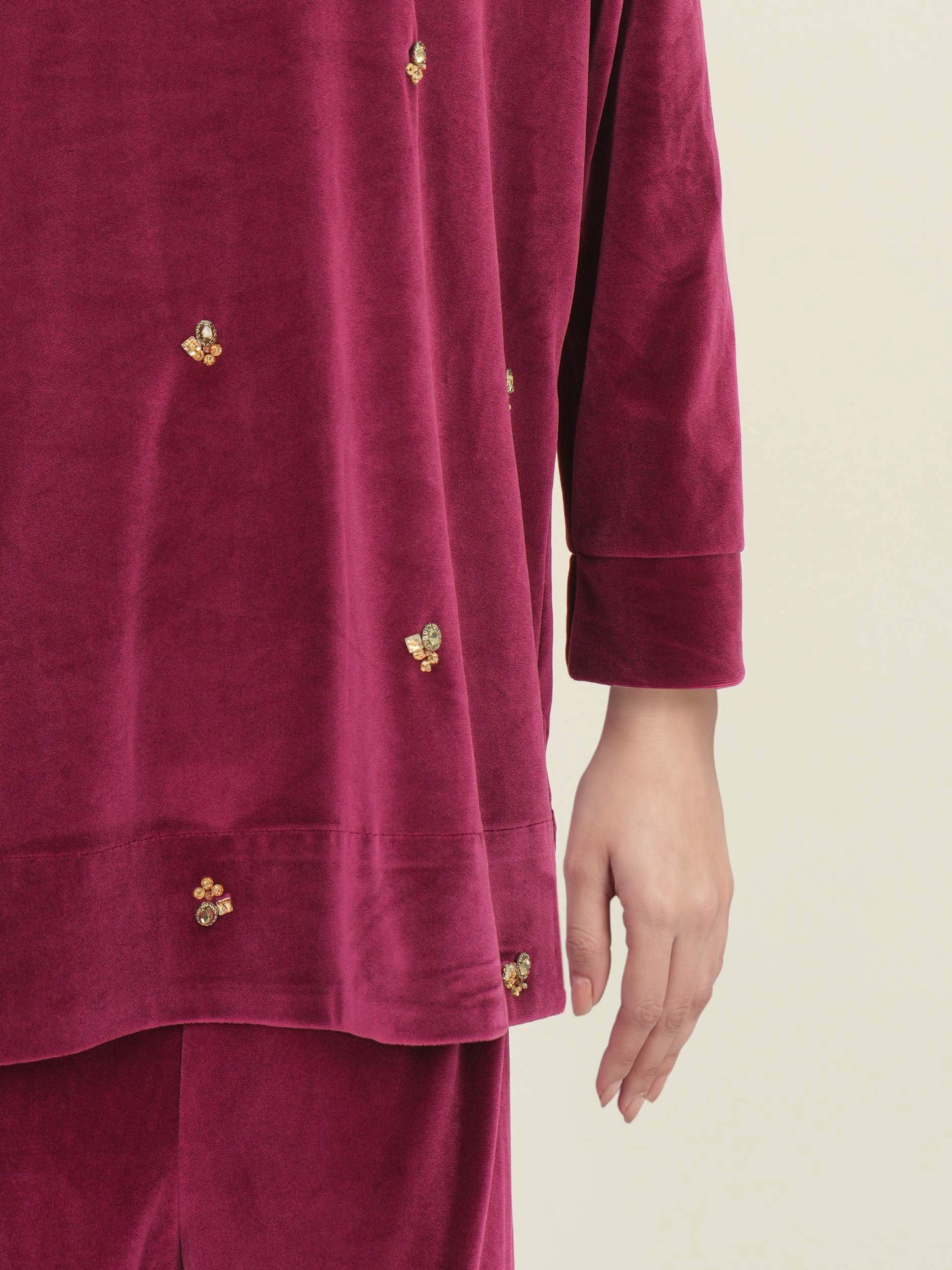 Velour Co-ord Set- Embellished