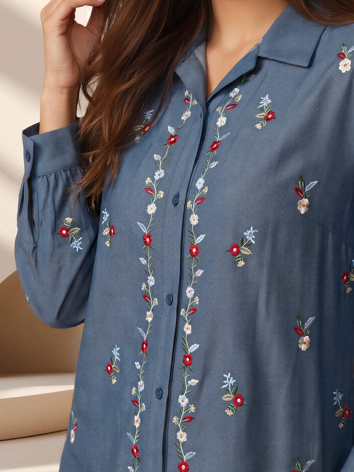 Collared Shirt- Embroidered