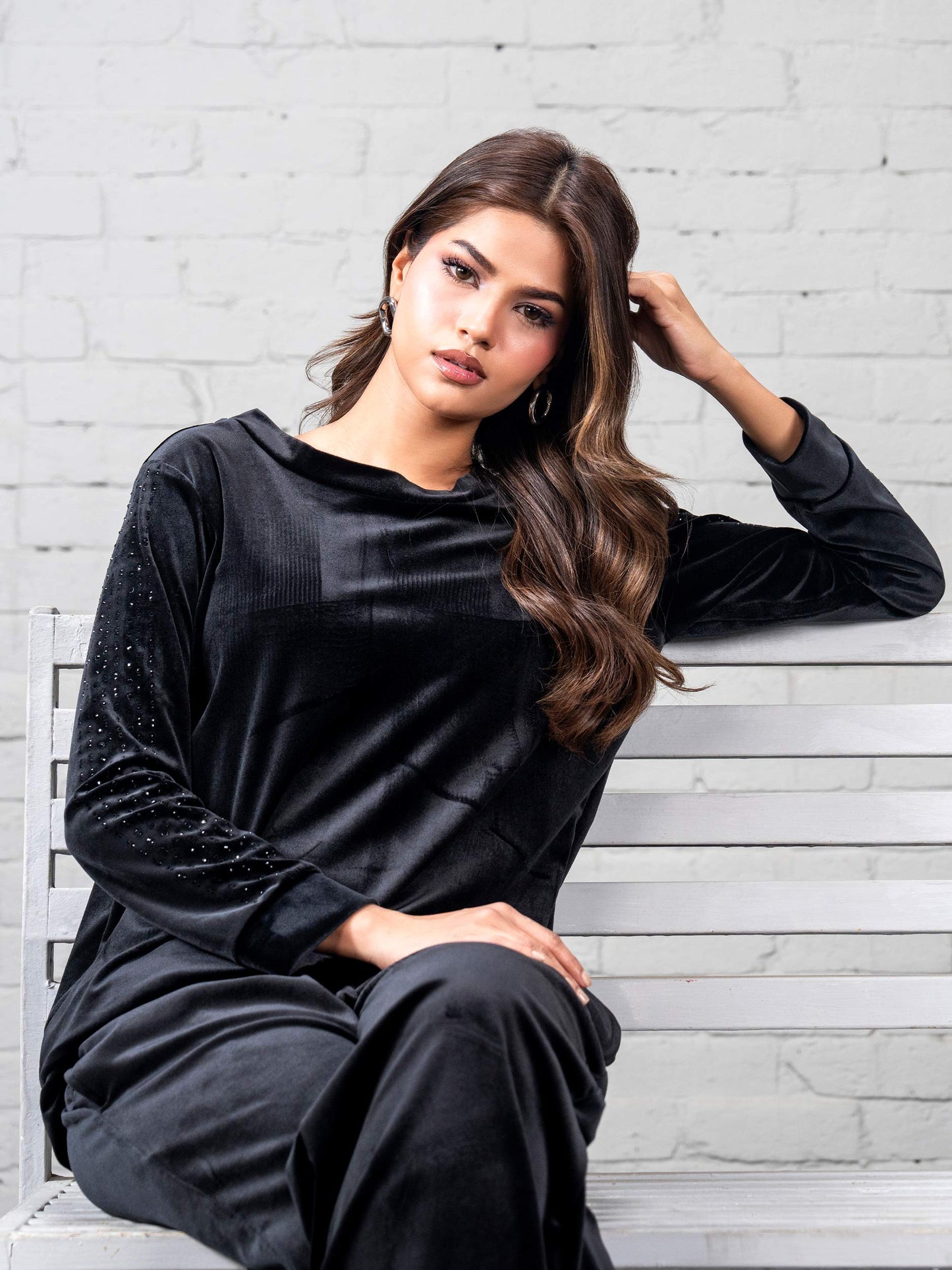 Velour Co-ord Set- Embellished