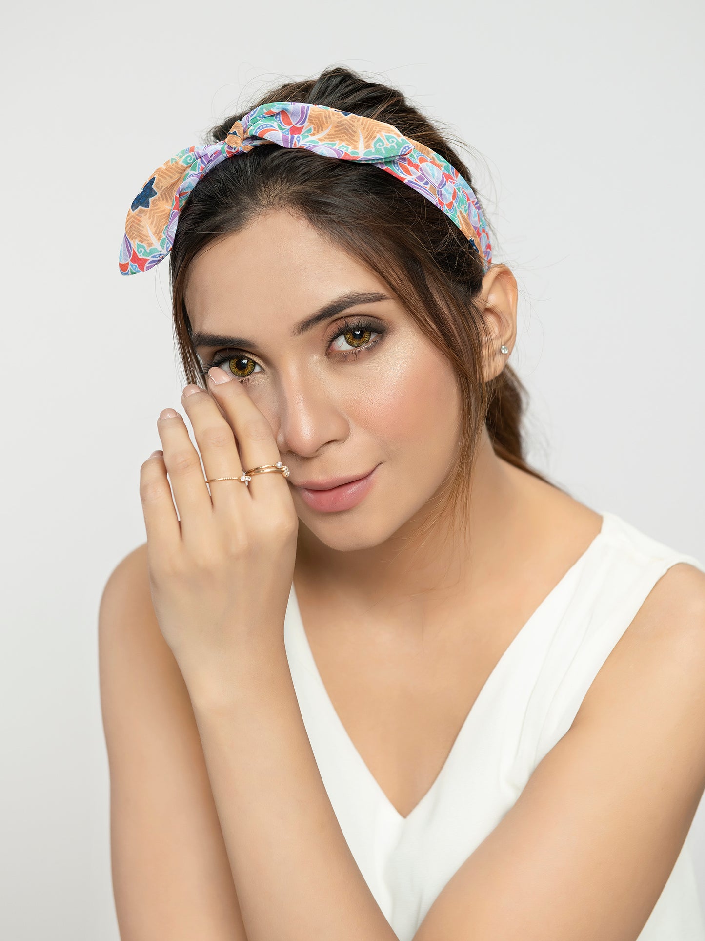 Printed Chiffon Bow Headband