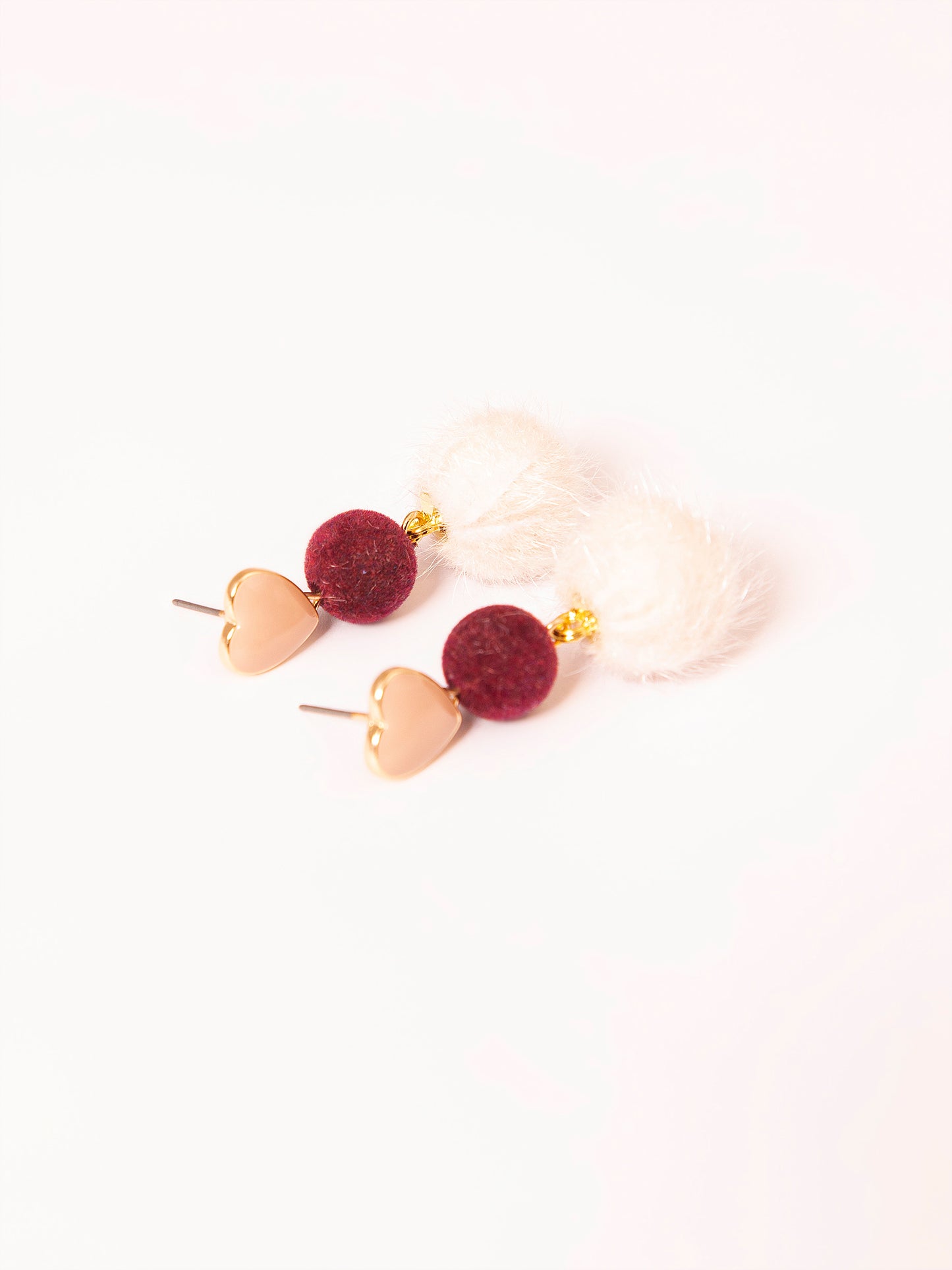 Two Tone Pompom Earrings