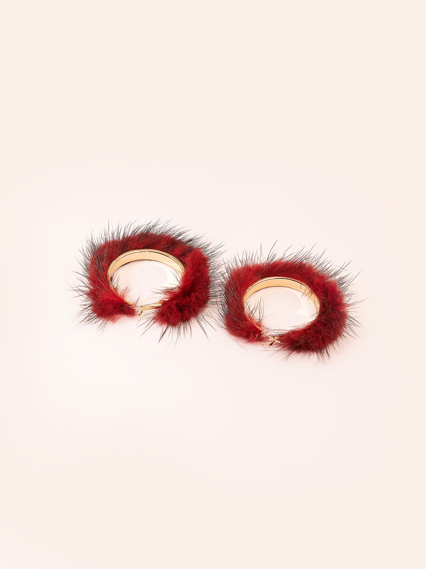 Fur Hoop Earrings