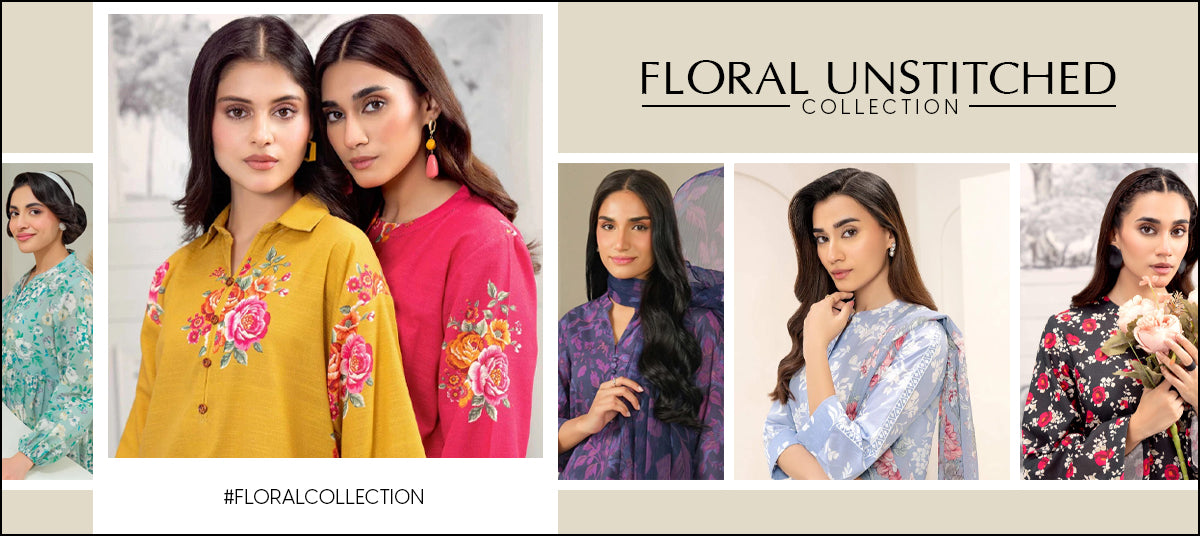 Unstitched Floral Dresses For Women - Limelight