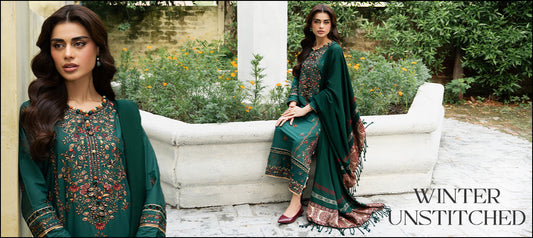 Unstitched Winter Dresses - Limelight