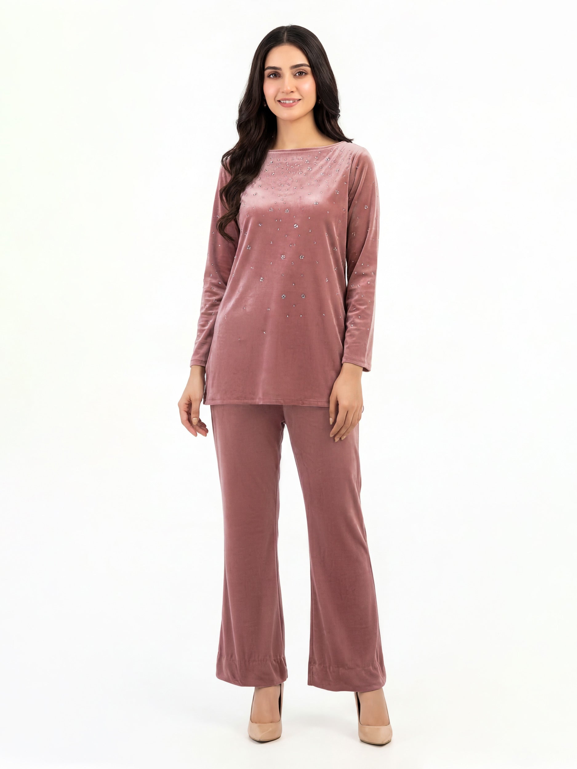 Velour Co-ord Set- Embellished – Limelightpk