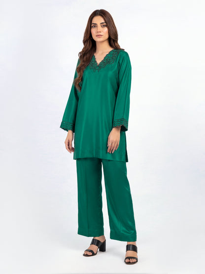 Silk Co-ord Set- Embroidered