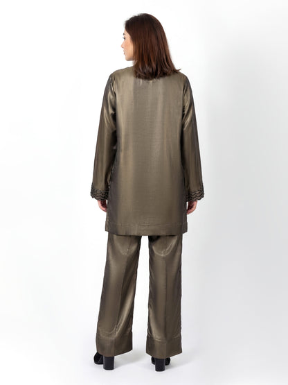 Silk Co-ord Set- Embroidered