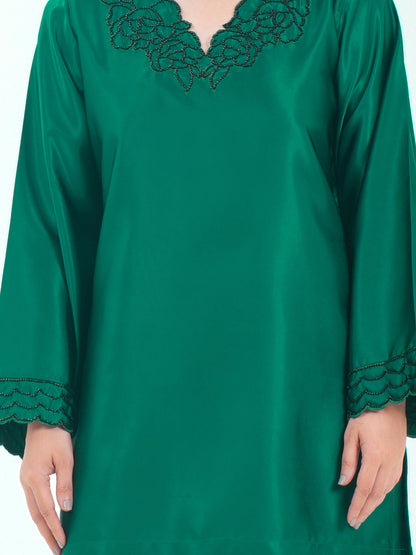 Silk Co-ord Set- Embroidered