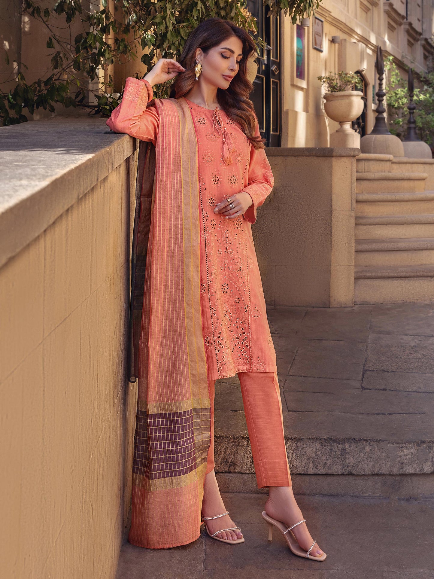 3 Piece Yarn Dyed Suit-Embroidered (Unstitched)