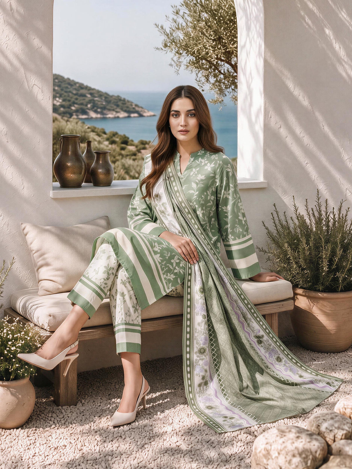 3 Piece Slub Khaddar Suit (Unstitched)