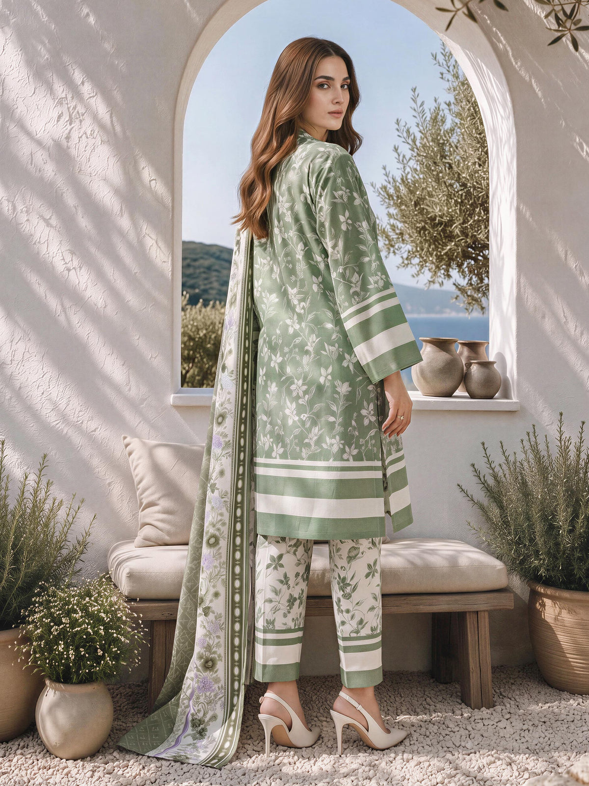 3 Piece Slub Khaddar Suit (Unstitched)