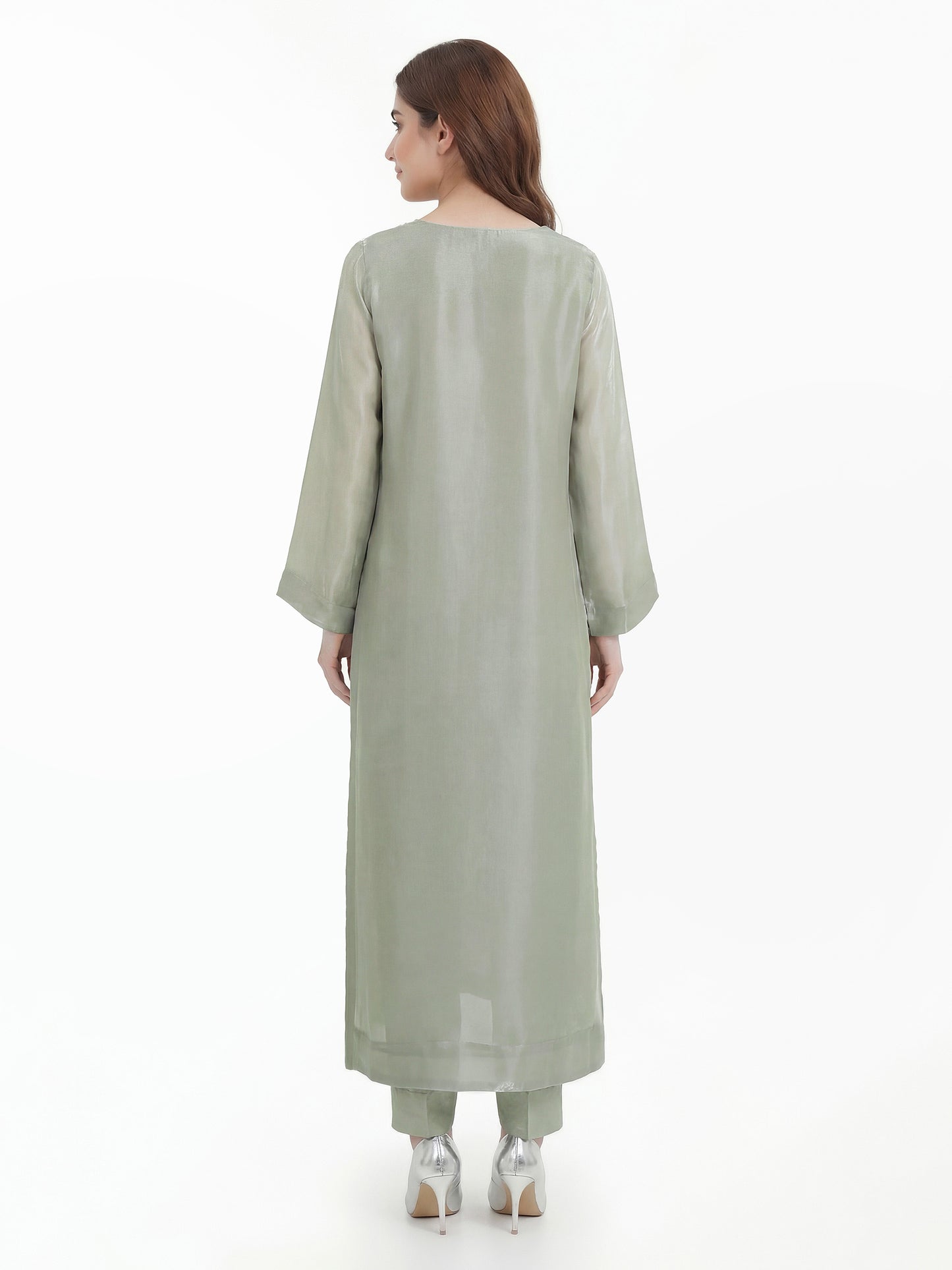2 Piece Silk Suit- Embellished (Pret)