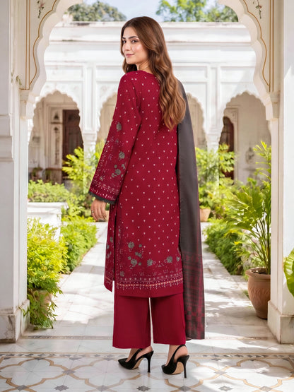 3 Piece Khaddar Suit-Paste Print (Unstitched)