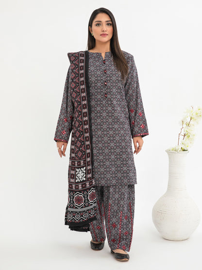 3 Piece Karandi Suit-Embroidered (Pret)