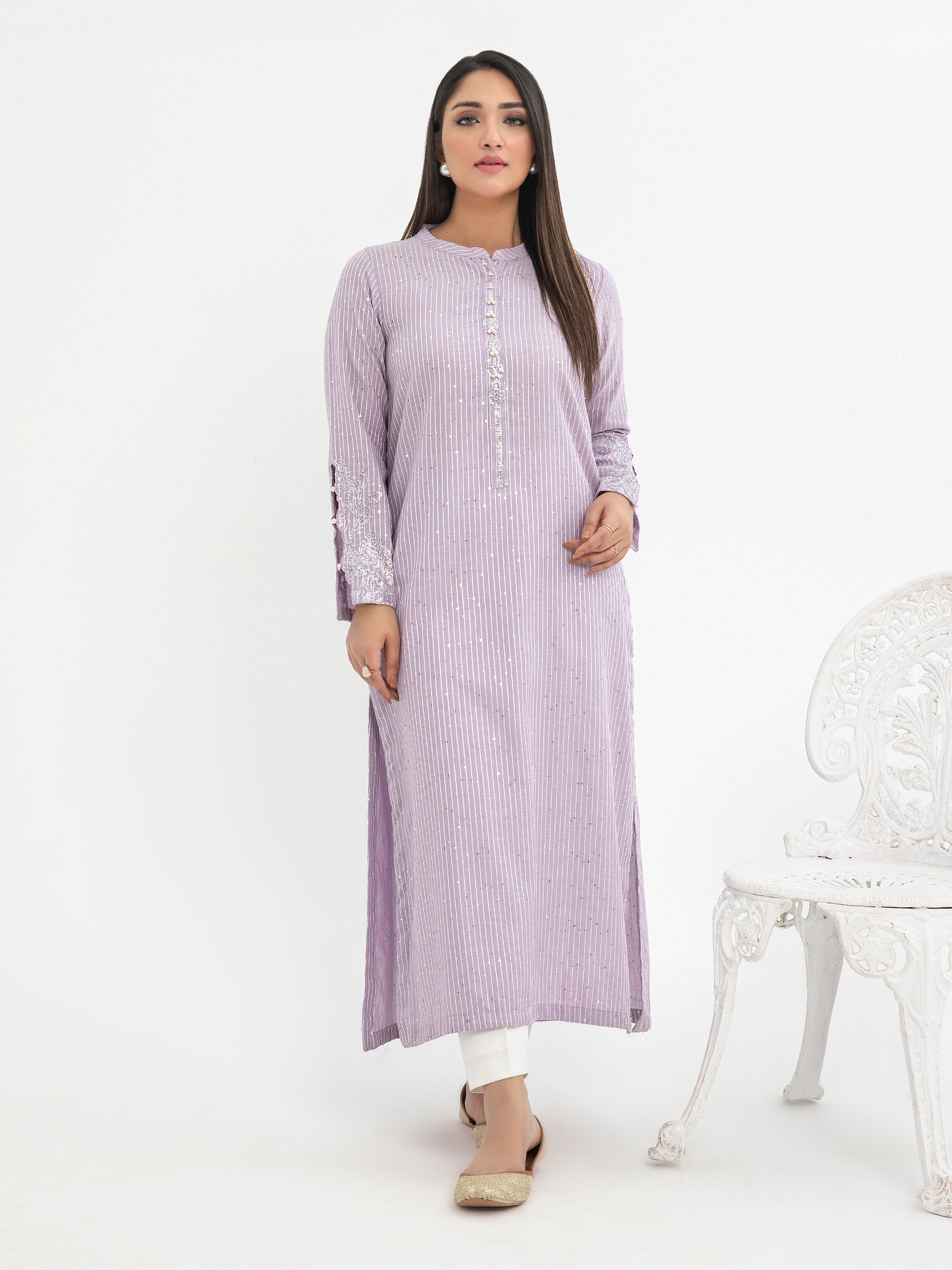 Yarn Dyed ShirtEmbroidered (Pret) Limelightpk