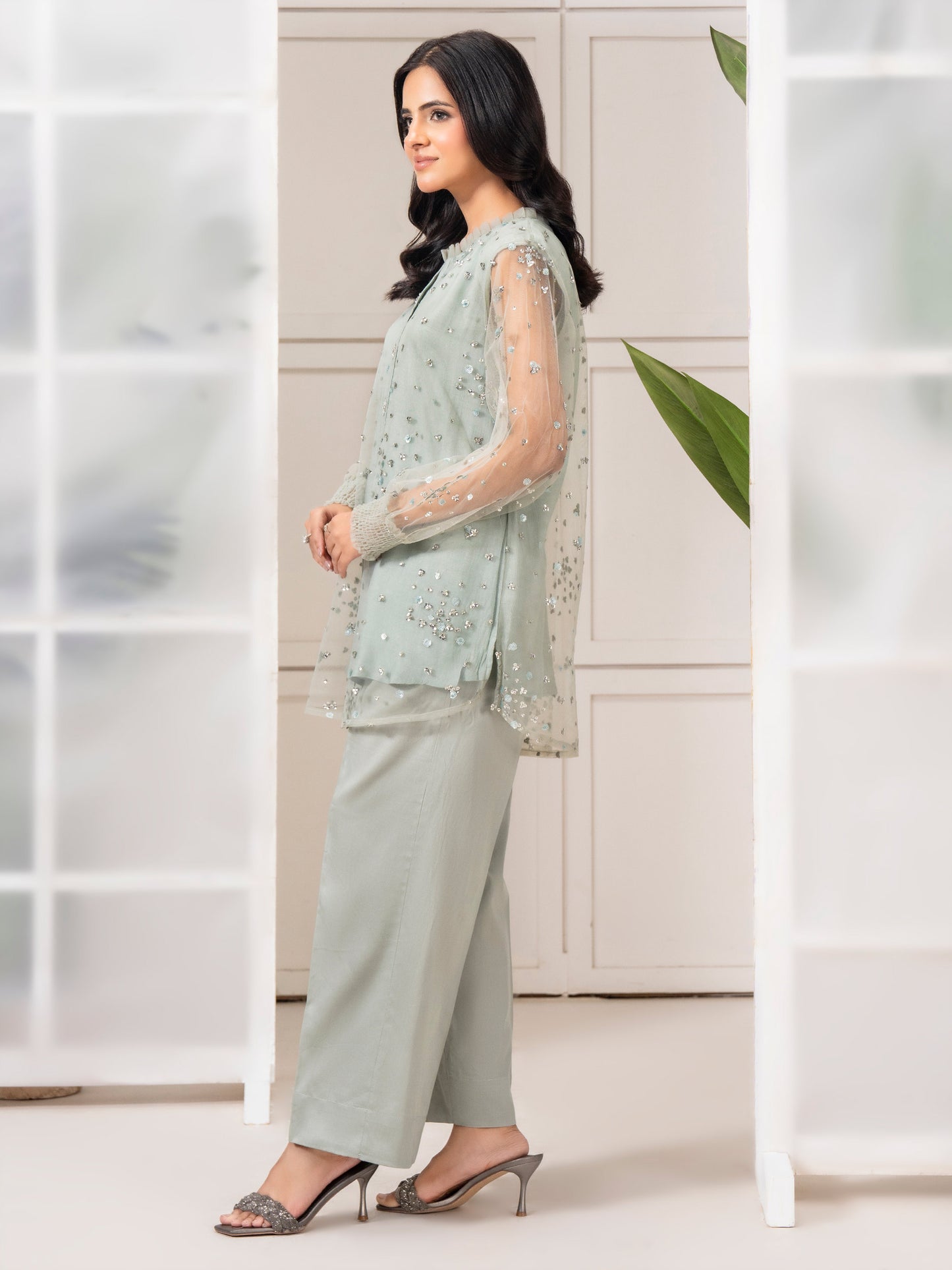 Net Co-ord Set-Embroidered (Pret)