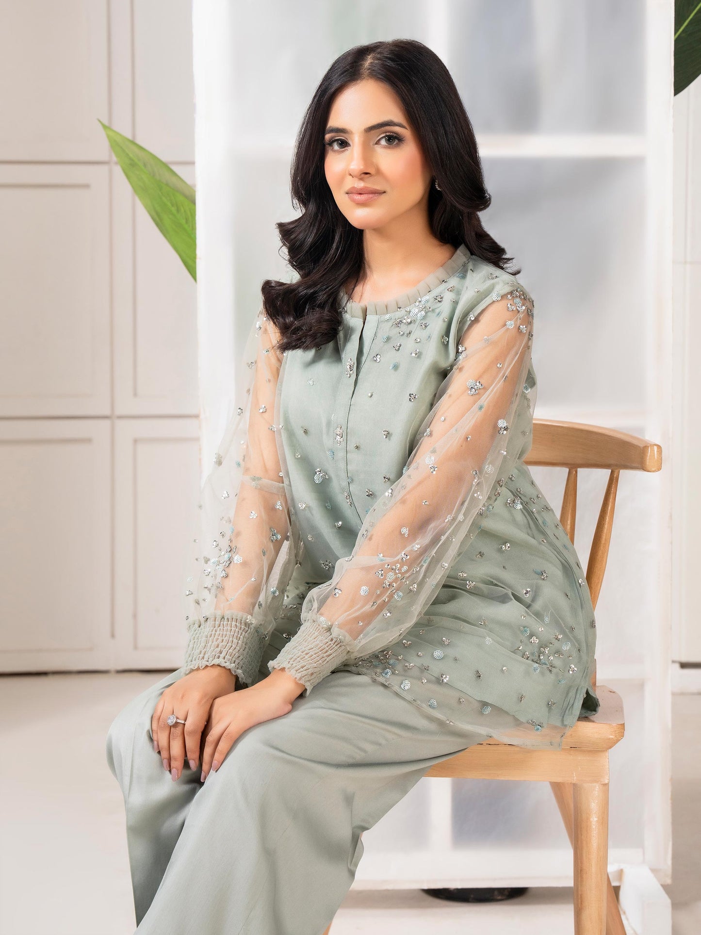 Net Co-ord Set-Embroidered (Pret)