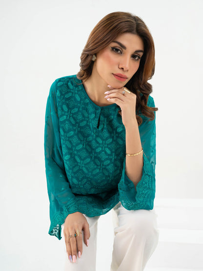 Chiffon Top-Embroidered (Pret)