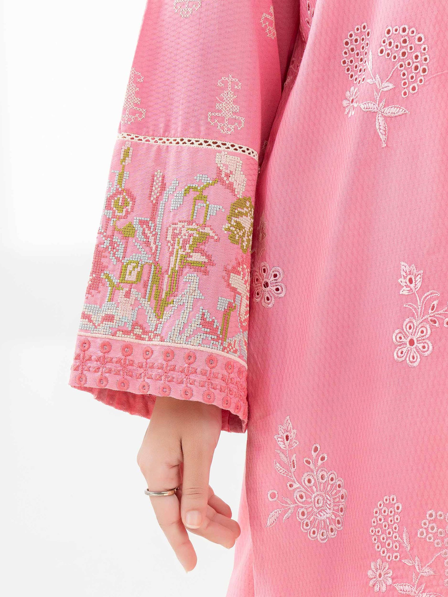 Jacquard Kurti-Embroidered (Pret)