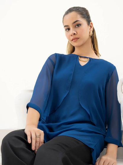 Dyed Chiffon Top With Slip