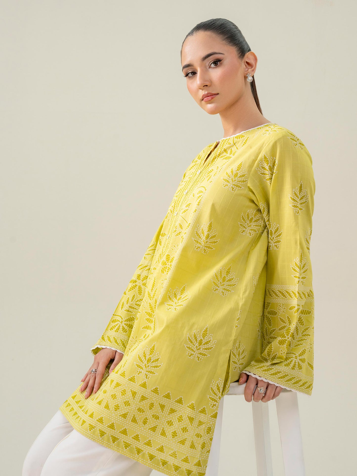 Lawn Kurti-Paste Print (Pret)