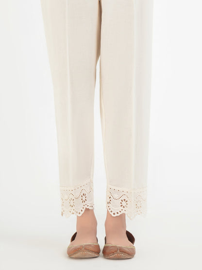 Embroidered Cambric Trousers (Pret)