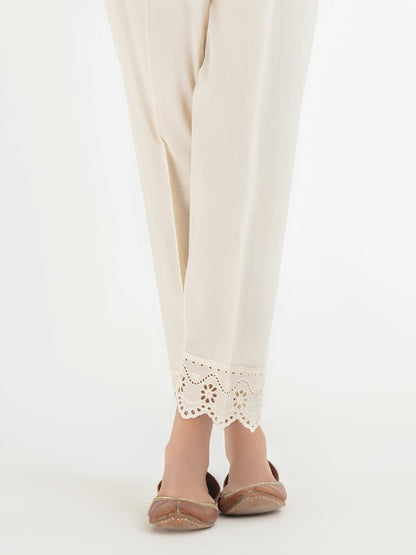Embroidered Cambric Trousers (Pret)
