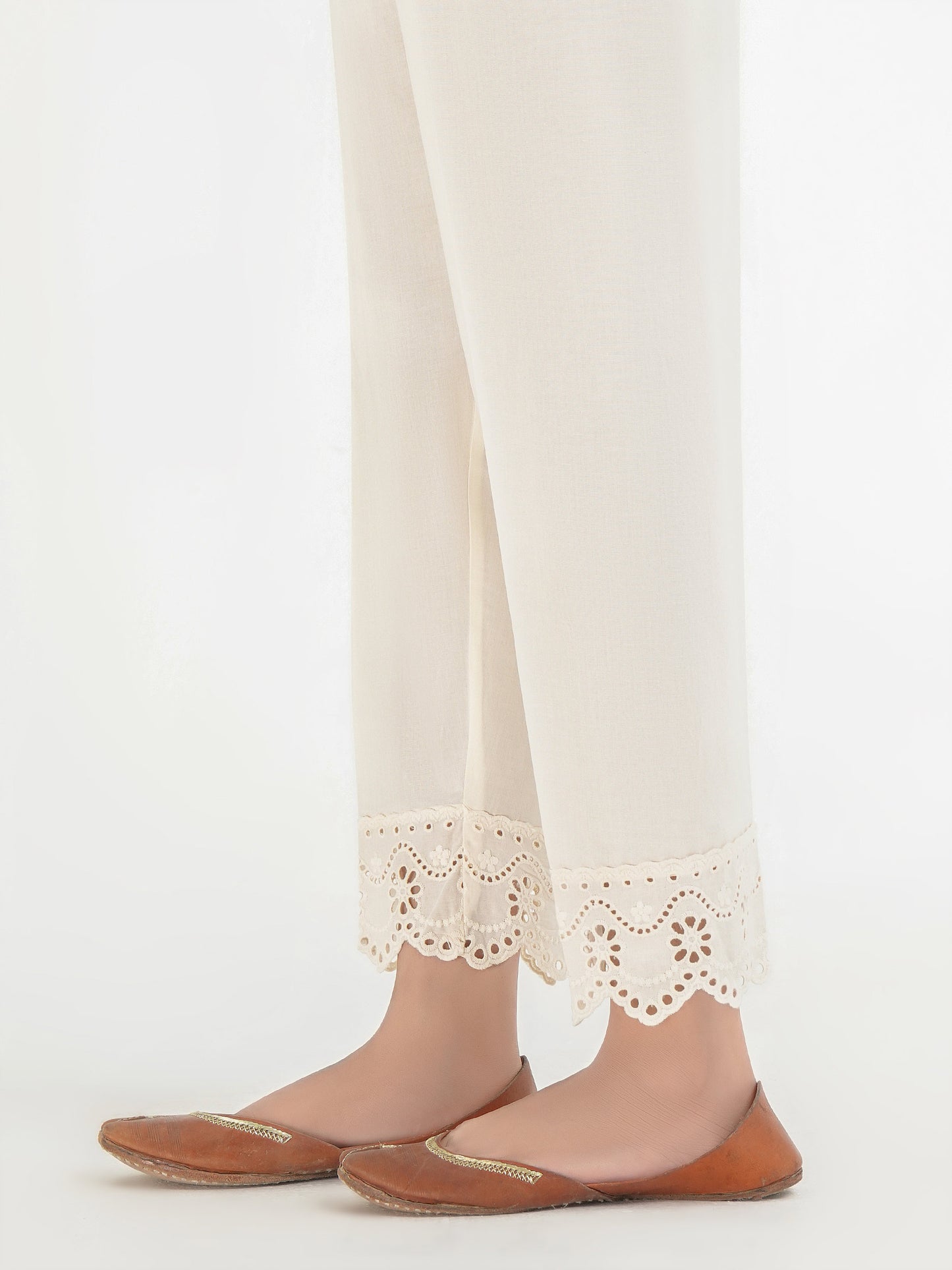 Embroidered Cambric Trousers (Pret)