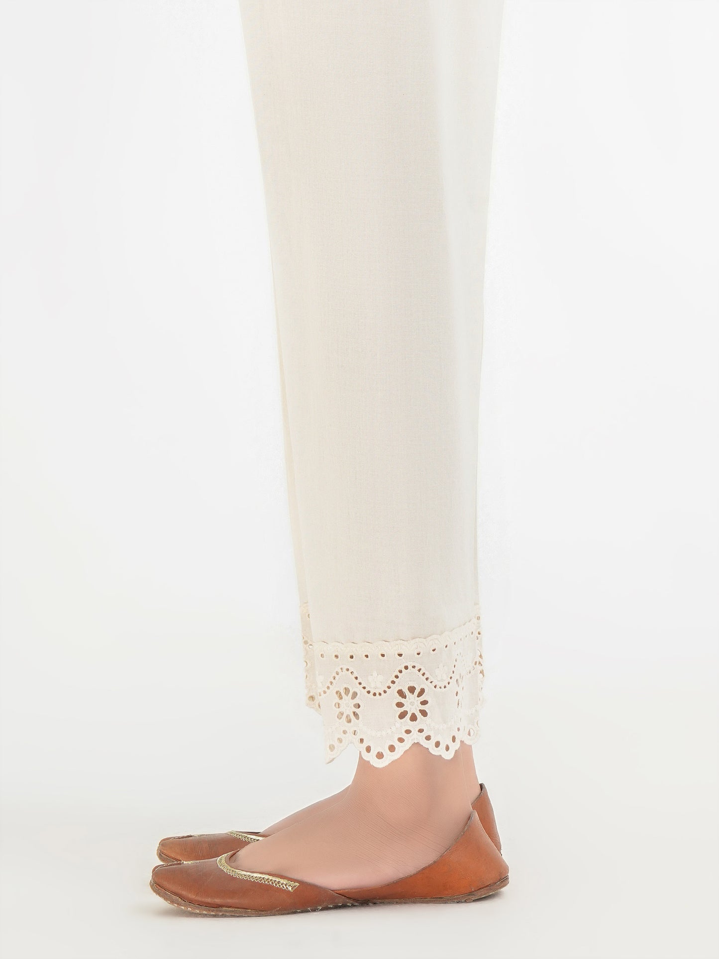 Embroidered Cambric Trousers (Pret)