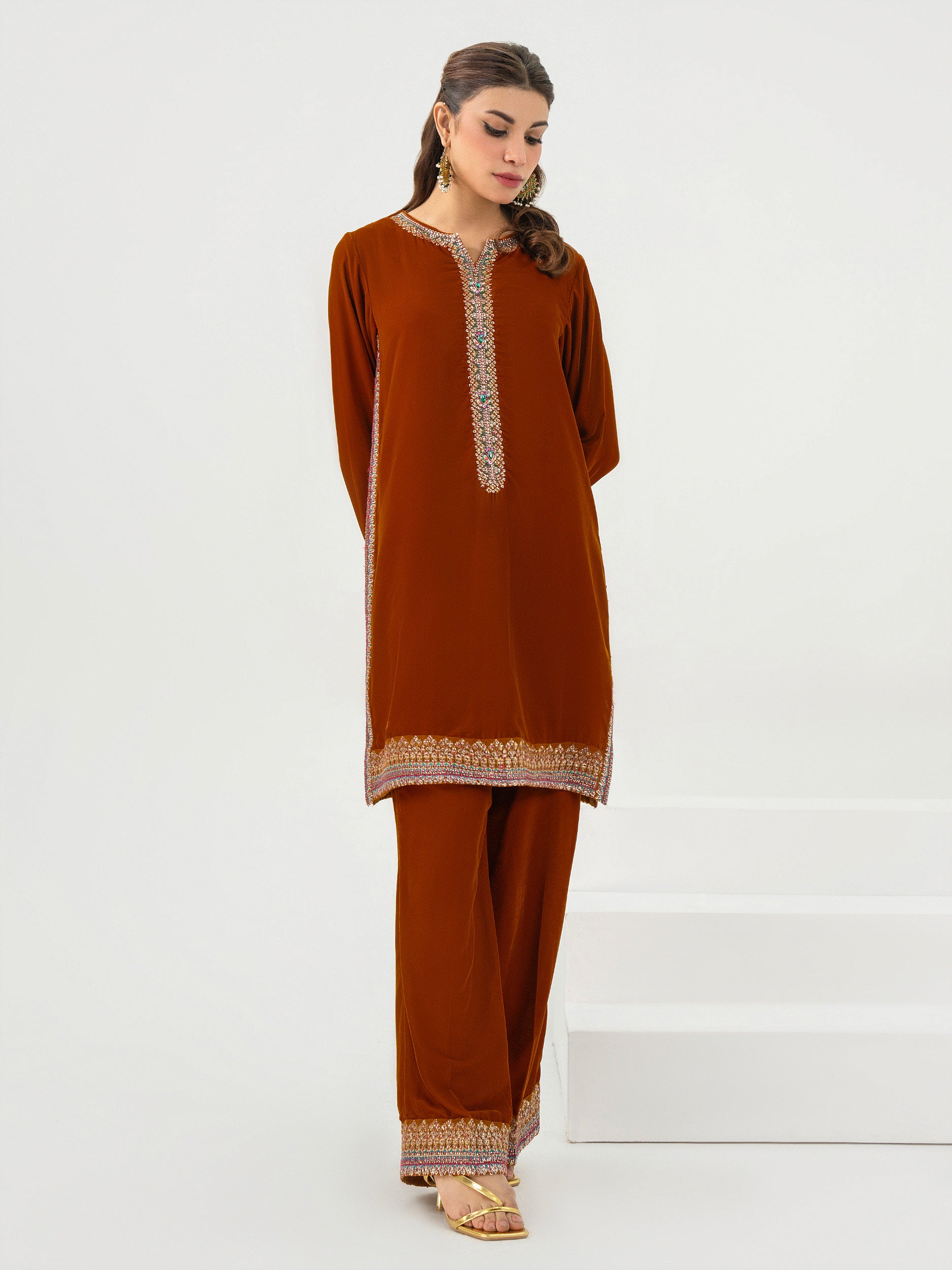 Silcot Pret 2 Piece Velvet Suit Mahveen Elegance