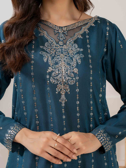 3 Piece Silk Suit-Embellished (Pret)