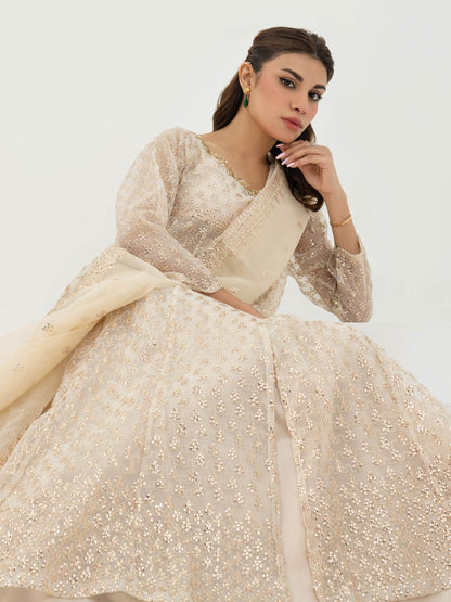 3 Piece Organza Suit-Embroidered (Pret)