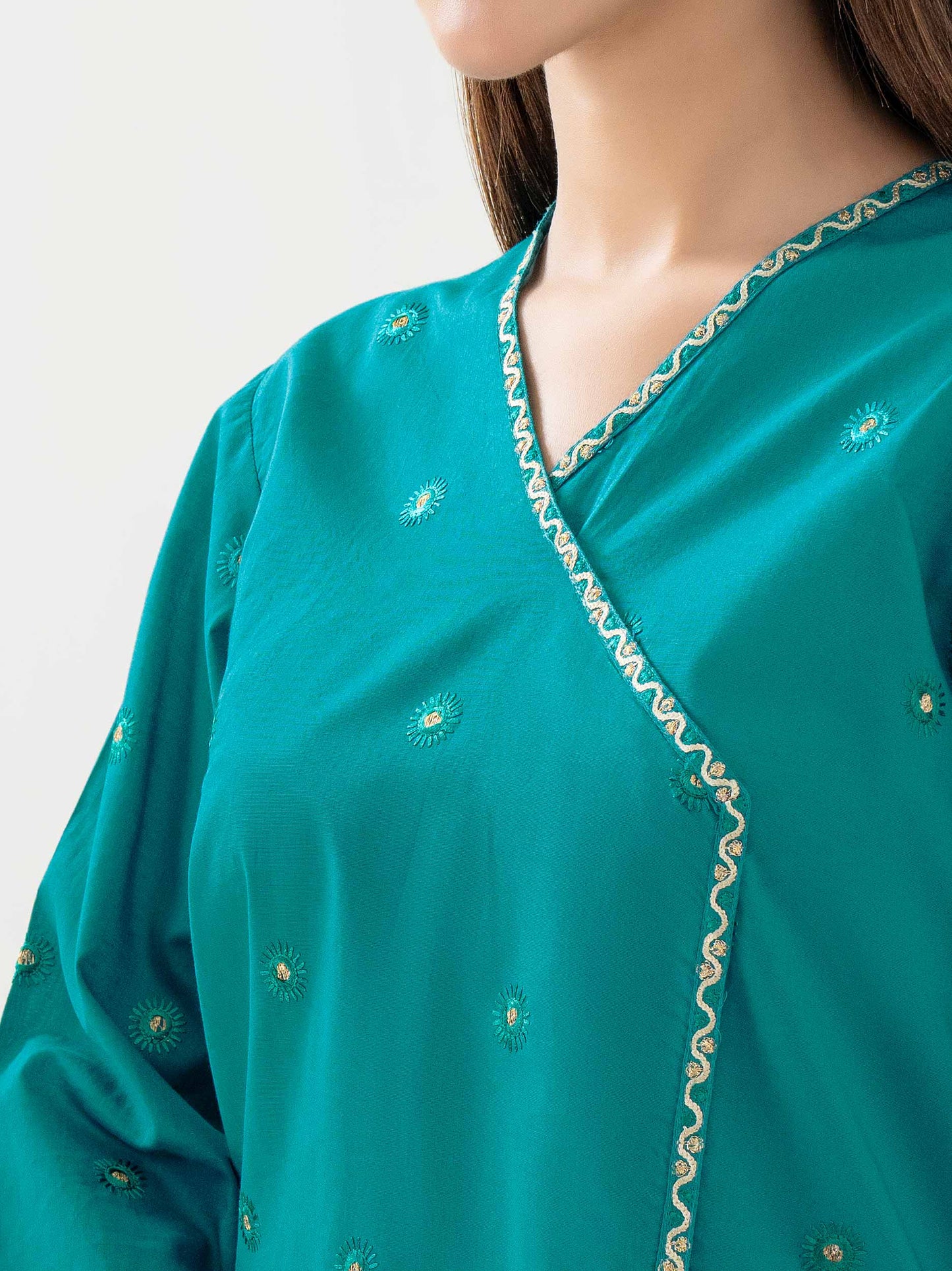 2 Piece Cambric Suit-Embroidered (Pret)