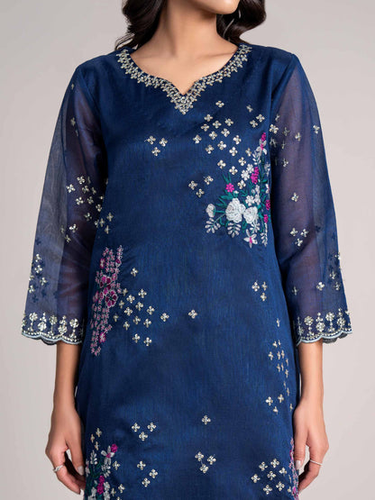 2 Piece Net Suit-Embroidered  (Pret)