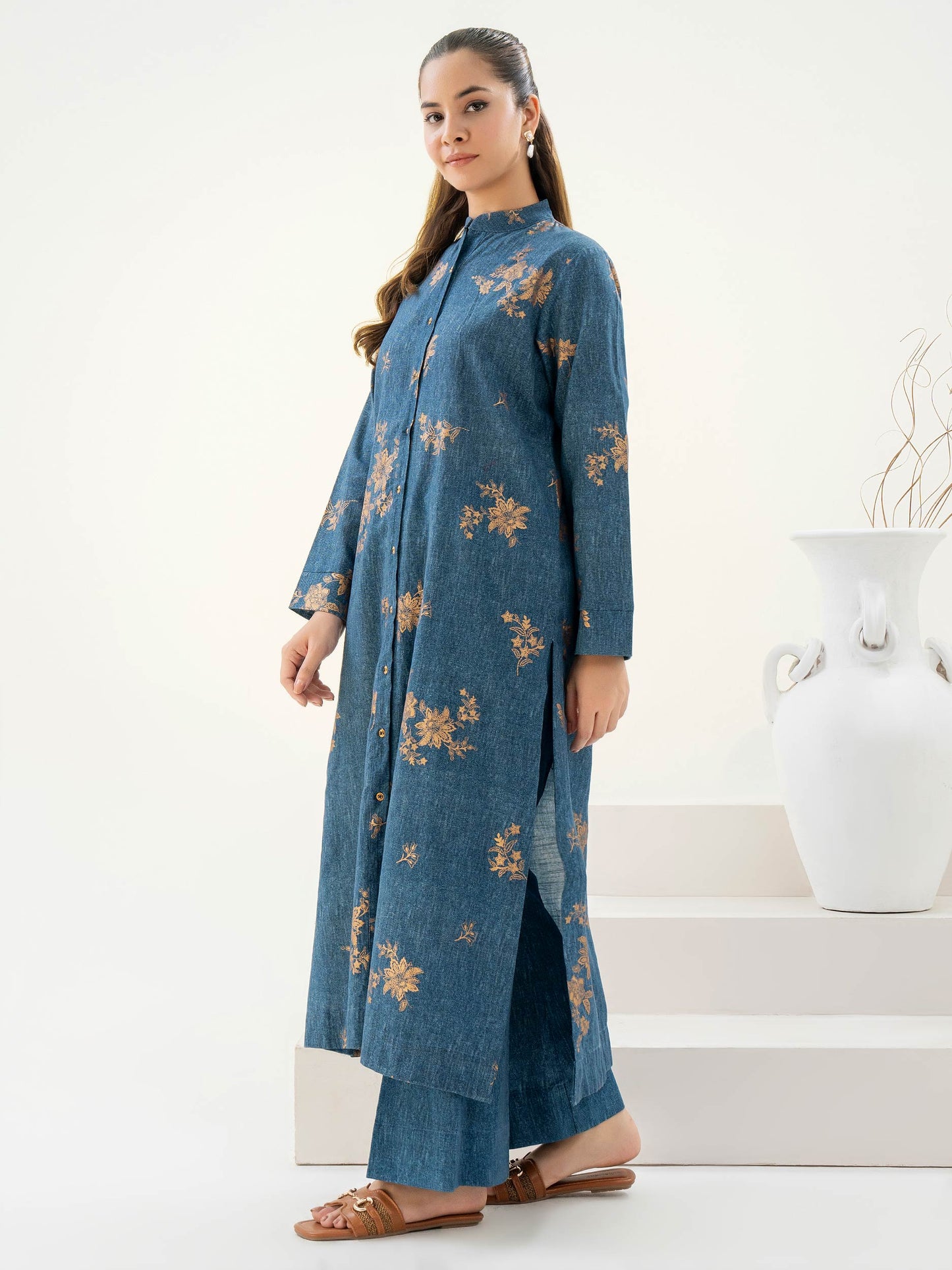 2 Piece Khaddar Suit-Paste Print (Pret)