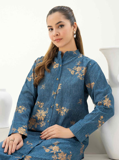 2 Piece Khaddar Suit-Paste Print (Pret)