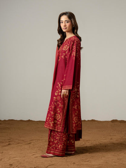 3 Piece Khaddar Suit-Paste Print (Pret)