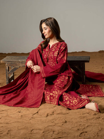 3 Piece Khaddar Suit-Paste Print (Pret)