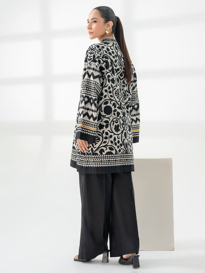Printed Cardigan With Slip