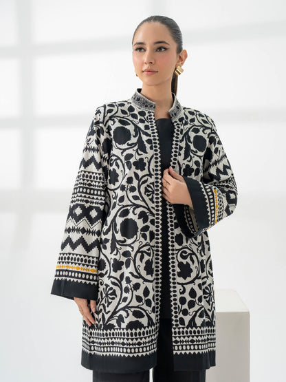 Printed Cardigan With Slip