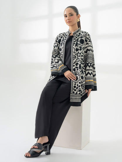 Printed Cardigan With Slip