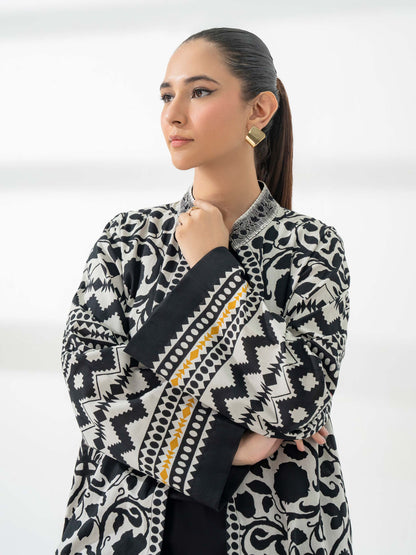 Printed Cardigan With Slip