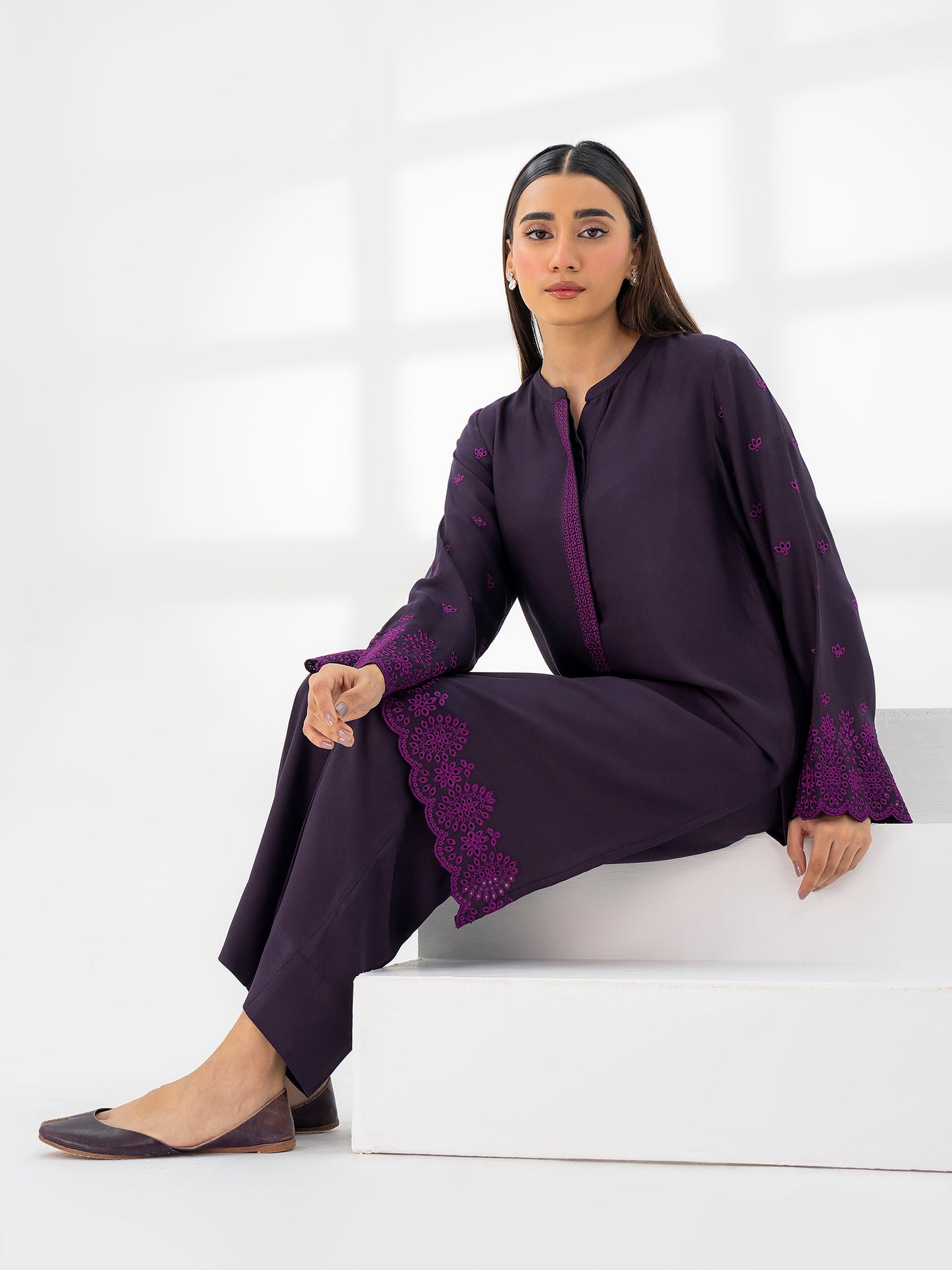 2 Piece Marina Suit-Embroidered (Pret)