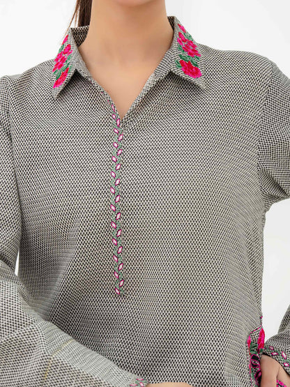 2 Piece Khaddar Suit-Embroidered (Pret)