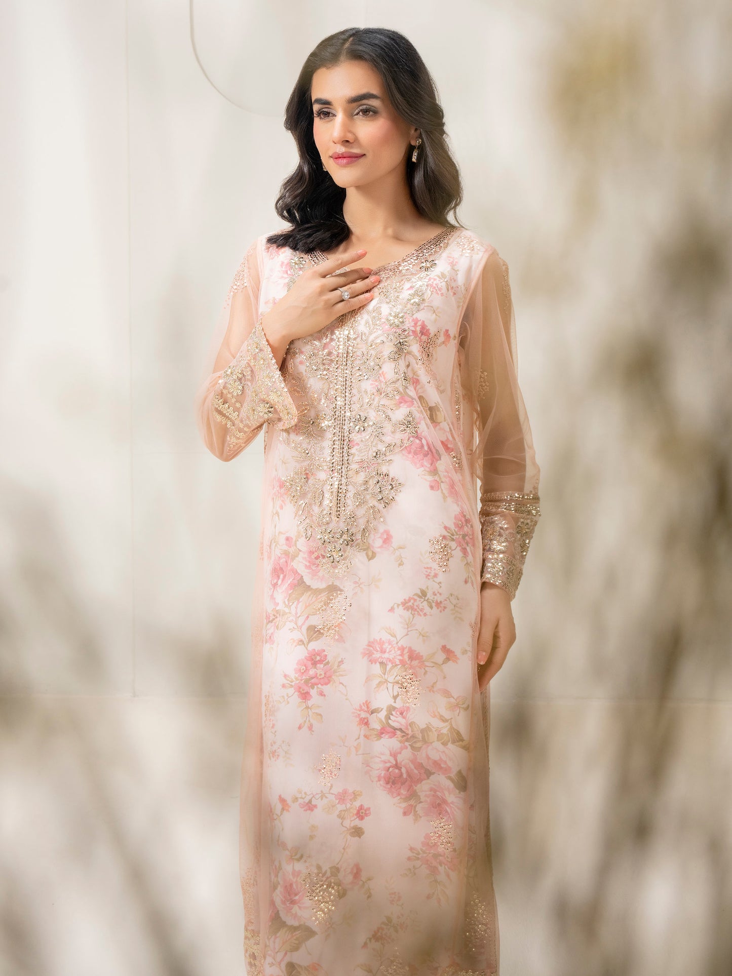 2 Piece Net Suit-Embellished (Pret)