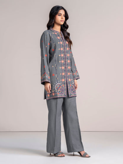 Yarn Dyed Co-ord Set- Embroidered