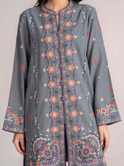 Yarn Dyed Co-ord Set- Embroidered