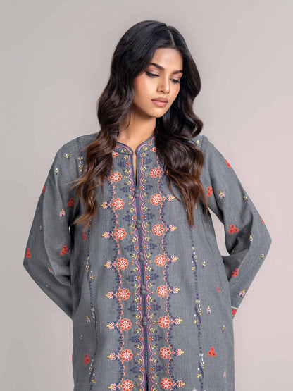 Yarn Dyed Co-ord Set- Embroidered