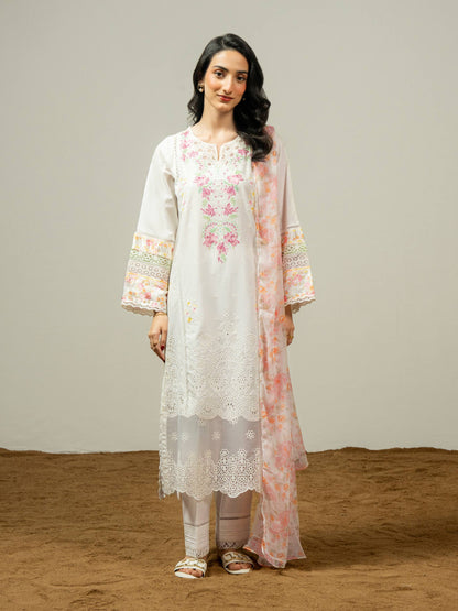 3 Piece Cambric Suit-Embroidered (Pret)